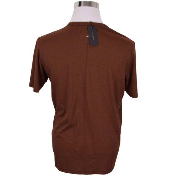 NEW rag & bone Mens Tee Shirt Medium Brown Short Sleeved Cotton Blend $98 - Picture 2 of 6